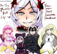 artist:178349 character:aether_foundation character:freya_(danmachi) character:jeanne_d'arc_(alter) character:jibril_(no_game_no_life) character:lusamine character:pokemon_character character:shalltear_bloodfallen copyright:dungeon_ni_deai_wo_motomeru_no_wa_machigatteiru_darou_ka? copyright:fate_(series) copyright:no_game_no_life copyright:overlord_(maruyama) copyright:patreon copyright:pokemon medium:high_resolution medium:large_filesize medium:very_high_resolution tagme technical:grabber // 4000x3823 // 7.3MB