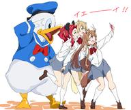 artist:umanosuke character:donald_duck character:malty_s_melromarc character:raphtalia character:rifana copyright:disney copyright:tate_no_yuusha_no_nariagari general:3girls general::d general:animal_ears general:bag general:bird general:blonde_hair general:blush general:bow general:bowtie general:brown_hair general:cellphone general:collared_shirt general:contemporary general:dress general:duck general:full_body general:hair_bow general:long_hair general:mickey_mouse_ears general:minnie_mouse_ears general:multiple_girls general:open_mouth general:phone general:pleated_dress general:pleated_skirt general:raccoon_ears general:raccoon_girl general:raccoon_tail general:red_hair general:school_uniform general:selfie general:serafuku general:shirt general:shoes general:skirt general:smartphone general:smile general:socks general:tail general:taking_picture general:v meta:commentary technical:grabber // 1000x840 // 381.9KB