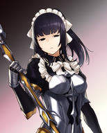 artist:houtengeki character:narberal_gamma copyright:overlord_(maruyama) general:1girl general:4:5_ratio general:apron general:armor general:bangs general:black_eyes general:black_hair general:blunt_bangs general:bow general:breastplate general:breasts general:closed_mouth general:dress general:female general:gloves general:gradient general:headdress general:holding general:holding_object general:holding_staff general:holding_weapon general:long_hair general:looking_at_viewer general:maid general:maid_apron general:maid_headdress general:medium_breasts general:ponytail general:solo general:staff general:standing general:tied_hair general:weapon general:white_bow medium:800x1000_wallpaper medium:gradient_background medium:simple_background medium:wallpaper tagme technical:grabber // 800x1000 // 155.2KB