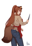 artist:33ehdrbs character:raphtalia copyright:tate_no_yuusha_no_nariagari general:1girl general:animal_ear_fluff general:animal_ears general:apron general:brown_hair general:casual general:denim general:holding general:jeans general:kitchen_knife general:knife general:long_hair general:long_sleeves general:looking_at_viewer general:open_mouth general:pants general:pink_eyes general:raccoon_ears general:raccoon_girl general:raccoon_tail general:smile general:solo general:sweater general:tail general:white_background meta:absurdres meta:highres meta:korean_commentary meta:photoshop_(medium) technical:grabber // 2480x3508 // 452.3KB