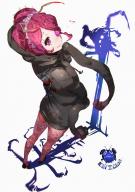 artist:so-bin character:entoma_vasilissa_zeta copyright:overlord_(maruyama) general:1girl general:glowing general:glowing_eye general:looking_back general:official_art general:ofuda general:pink_eyes general:pink_hair general:smile general:striped general:striped_legwear general:sweater general:thighhighs tagme technical:grabber // 800x1131 // 102.1KB