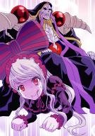 artist:rurukichi character:ainz_ooal_gown character:shalltear_bloodfallen copyright:overlord_(maruyama) general:1boy general:1girl general:black_capelet general:bonnet general:bow general:capelet general:closed_mouth general:drooling general:eyelashes general:human_furniture general:long_hair general:long_sleeves general:masochism general:red_eyes general:red_ribbon general:ribbon general:sitting general:sitting_on_person general:skeleton general:smile general:striped general:striped_bow general:sweat general:tongue general:tongue_out general:white_hair meta:commentary_request tagme technical:grabber // 707x1000 // 650.8KB