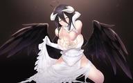 artist:cait character:albedo copyright:madhouse copyright:overlord_(maruyama) general:ahoge general:bare_shoulders general:black_hair general:black_wings general:blush general:breasts general:cleavage general:dark_background general:demon_girl general:detached_collar general:dress general:dress_lift general:fringe general:girl general:gloves general:gradient_background general:hair_between_eyes general:highres general:horn_(horns) general:kneeling general:large_breasts general:light_erotic general:long_hair general:looking_at_viewer general:low_wings general:simple_background general:single general:torn_clothes general:wallpaper general:white_dress general:white_gloves general:wings general:yellow_eyes tagme technical:grabber // 1920x1200 // 812.2KB