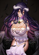 artist:aaeru character:albedo copyright:overlord_(maruyama) general:1girl general:ahoge general:bangs general:bare_shoulders general:black_feathers general:black_hair general:black_wings general:blush general:breast_hold general:breasts general:cleavage general:demon_girl general:demon_horns general:dress general:elbow_gloves general:emerald general:emerald_(gemstone) general:eyebrows_visible_through_hair general:falling_feathers general:feathered_wings general:feathers general:female general:gem general:gloves general:hair_between_eyes general:hip_vent general:horns general:large_breasts general:long_hair general:looking_at_viewer general:low_wings general:multicolored_hair general:off-shoulder_dress general:off_shoulder general:parted_lips general:pink_hair general:self_fondle general:shiny general:shiny_hair general:slit_pupils general:smile general:solo general:straight_hair general:tsurime general:turtleneck general:two-tone_hair general:white_dress general:white_gloves general:wings general:yellow_eyes medium:black_background medium:high_resolution medium:simple_background tagme technical:grabber // 1060x1500 // 1.2MB