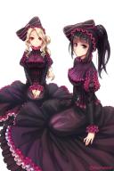 artist:aken character:narberal_gamma character:shalltear_bloodfallen copyright:overlord_(maruyama) general:2girls general:black_eyes general:black_hair general:blonde_hair general:bonnet general:cosplay general:dress general:frilled_dress general:frills general:gothic_lolita general:hands_together general:lolita_fashion general:long_hair general:looking_at_viewer general:multiple_girls general:purple_dress general:red_eyes general:seiza general:shalltear_bloodfallen_(cosplay) general:sitting general:striped general:vampire general:vertical_stripes meta:highres tagme technical:grabber // 1000x1500 // 1.0MB