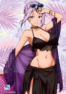 character:shion_(tensei_shitara_slime_datta_ken) copyright:tensei_shitara_slime_datta_ken general:1girl general:arm_up general:bikini general:black_bikini general:breasts general:cleavage general:large_breasts general:legs general:long_hair general:navel general:official_art general:parted_lips general:ponytail general:purple_eyes general:purple_hair general:sarong general:solo general:sunglasses_on_head general:swimsuit general:thighs meta:absurdres meta:highres technical:grabber // 1809x2560 // 532.2KB