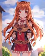 artist:yaya_chan character:raphtalia copyright:tate_no_yuusha_no_nariagari general:1girl general:animal_ear_fluff general:animal_ears general:boots general:breasts general:brown_hair general:closed_mouth general:cloud general:cloudy_sky general:day general:long_hair general:long_sleeves general:looking_at_viewer general:outdoors general:raccoon_ears general:raccoon_girl general:red_eyes general:sky general:smile general:solo general:standing general:sunlight meta:absurdres meta:commentary meta:highres technical:grabber // 3000x3700 // 810.9KB