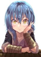 artist:noerue1219 character:rimuru_tempest copyright:tensei_shitara_slime_datta_ken general:1other general:androgynous general:blue_hair general:closed_mouth general:hair_between_eyes general:head_rest general:long_hair general:looking_at_viewer general:simple_background general:smile general:solo general:upper_body general:white_background general:yellow_eyes meta:absurdres meta:bad_id meta:bad_pixiv_id meta:highres technical:grabber // 2466x3349 // 31.5MB