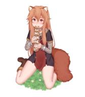 artist:susukitten character:raphtalia copyright:tate_no_yuusha_no_nariagari general:1girl general:animal_ear_fluff general:animal_ears general:baguette general:black_dress general:blunt_bangs general:blush general:boots general:bread general:brown_footwear general:brown_gloves general:brown_hair general:collar general:dress general:food general:gloves general:grass general:holding general:holding_food general:long_hair general:long_sleeves general:raccoon_ears general:raccoon_girl general:raccoon_tail general:red_eyes general:short_dress general:short_sleeves general:sidelocks general:simple_background general:sitting general:tail general:thighs general:very_long_hair general:wariza general:white_background meta:bad_id meta:bad_pixiv_id meta:commentary meta:highres technical:grabber // 1049x1200 // 720.5KB