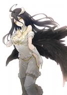 artist:kyoeiki character:albedo copyright:overlord_(maruyama) general:1girl general:black_hair general:hip_vent general:horns general:long_hair general:simple_background general:solo general:yellow_eyes tagme technical:grabber // 520x736 // 282.1KB