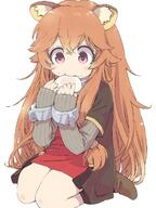 artist:moyamu character:raphtalia copyright:tate_no_yuusha_no_nariagari general:1girl general:animal_ear_fluff general:animal_ears general:black_dress general:child general:collar general:crumbs general:dress general:eating general:food general:food_in_mouth general:full_body general:grey_dress general:holding general:holding_food general:layered_dress general:long_hair general:metal_collar general:metal_wrist_cuffs general:orange_hair general:raccoon_ears general:raccoon_girl general:red_dress general:red_eyes general:short_sleeves general:simple_background general:sitting general:sleeves_past_wrists general:solo general:two-tone_dress general:very_long_hair general:wariza general:white_background general:wrist_cuffs meta:commentary_request meta:highres technical:grabber // 1200x1600 // 252.6KB