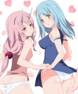 character:rimuru character:shuna_(tensei_shitara_slime_datta_ken) copyright:tensei_shitara_slime_datta_ken general:ass general:dress general:horns general:pantsu general:panty_pull general:skirt_lift general:tagme general:wardrobe_malfunction technical:grabber // 1166x1400 // 654.4KB