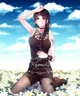 artist:rhosavior character:therese_alexanderite copyright:tate_no_yuusha_no_nariagari general:1girl general:black_eyes general:black_hair general:black_shorts general:black_tank_top general:braid general:braided_ponytail general:butterfly_tattoo general:closed_mouth general:cloud general:cloudy_sky general:fishnets general:flower general:gem general:jewelry general:kneeling general:looking_at_viewer general:necklace general:outdoors general:shorts general:sky general:smile general:solo general:tank_top general:tattoo meta:absurdres meta:commission meta:highres technical:grabber // 2065x2480 // 3.6MB