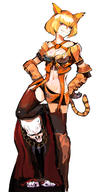 artist:so-bin character:clementine_(overlord) character:khajiit_dale_badantel copyright:overlord_(maruyama) general:1boy general:1girl general:all_fours general:animal_ears general:blonde_hair general:blush general:breasts general:cat_ears general:cat_tail general:cleavage general:faulds general:garter_straps general:grin general:hands_on_hips general:medium_breasts general:navel general:official_art general:pale_skin general:pauldrons general:pink_hair general:simple_background general:smile general:solo_focus general:standing_on_person general:suspenders general:tail general:thighhighs general:white_background meta:character_request meta:highres tagme technical:grabber // 600x1200 // 425.9KB