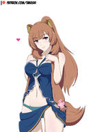 artist:takeshi~ character:raphtalia copyright:tate_no_yuusha_no_nariagari general:1girl general:animal_ears general:bikini general:blue_bikini general:blunt_bangs general:blush general:bow general:breasts general:brown_hair general:cleavage general:hair_ornament general:half-closed_eyes general:hand_on_own_chest general:long_hair general:looking_at_viewer general:navel general:ponytail general:raccoon_ears general:raccoon_girl general:raccoon_tail general:red_eyes general:sarong general:smile general:solo general:swimsuit general:tail general:thigh_strap meta:highres meta:self-upload technical:grabber // 1160x1565 // 588.9KB