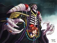 artist:joshua2368 character:ainz_ooal_gown character:nemu_emmot copyright:overlord_(maruyama) general:1boy general:1girl general::d general:black_robe general:black_sclera general:brown_hair general:closed_eyes general:copyright_name general:dated general:english_text general:fang general:fangs general:hood general:hood_up general:jewelry general:lich general:long_sleeves general:looking_at_viewer general:low_twintails general:necromancer general:open_mouth general:red_eyes general:ring general:robe general:skeleton general:smile general:sparkle general:standing general:twintails general:wide_sleeves meta:highres tagme technical:grabber // 2000x1520 // 1.2MB