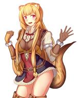 artist:funkygarage character:raphtalia copyright:tate_no_yuusha_no_nariagari general:1girl general:animal_ears general:armor general:black_dress general:blush general:boots general:breastplate general:breasts general:brown_gloves general:brown_hair general:cowboy_shot general:cuffs general:dress general:gloves general:hair_tubes general:leather general:leather_gloves general:long_hair general:looking_at_viewer general:medium_breasts general:multicolored_clothes general:multicolored_dress general:neck_ribbon general:open_mouth general:pauldrons general:raccoon_ears general:raccoon_girl general:raccoon_tail general:red_dress general:red_eyes general:red_ribbon general:ribbon general:short_dress general:shoulder_armor general:simple_background general:single_pauldron general:smile general:solo general:tail general:thigh_boots general:white_background general:white_dress meta:commentary meta:highres technical:grabber // 1520x1900 // 1.5MB