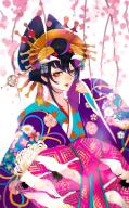 character:albedo copyright:overlord_(maruyama) general:1girl general:alternative_costume general:alternative_hairstyle general:animal_print general:bird general:bird_print general:black_hair general:blurry general:blush general:cherry_blossom general:closed_mouth general:crane_(animal) general:eyeshadow general:female general:fingernails general:hair_ornament general:hairpin general:horocca general:jewelry general:kimono general:lipstick general:long_sleeves general:looking_at_viewer general:makeup general:nail_polish general:purple_kimono general:red_lipstick general:red_nails general:ribbon general:sleeves_past_wrists general:slit_pupils general:smile general:solo general:upper_body general:wafuku general:yellow_eyes medium:blurry_background medium:blurry_foreground medium:depth_of_field medium:high_resolution tagme technical:grabber // 747x1200 // 845.2KB