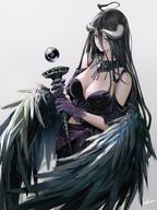 artist:infukun character:albedo copyright:overlord_(maruyama) general:1girl general:ahoge general:artist_name general:bare_shoulders general:black_hair general:black_wings general:breasts general:cleavage general:closed_mouth general:demon_girl general:demon_horns general:dress general:feathered_wings general:ginnungagap_(overlord) general:gloves general:hair_between_eyes general:holding general:horns general:jewelry general:large_breasts general:long_hair general:looking_at_viewer general:low_wings general:necklace general:off-shoulder_dress general:off_shoulder general:orb general:purple_dress general:purple_gloves general:signature general:simple_background general:slit_pupils general:smile general:solo general:usekh_collar general:very_long_hair general:white_background general:white_horns general:wings general:yellow_eyes meta:highres technical:grabber // 1125x1500 // 224.4KB