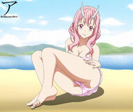 artist:arekusanderu character:shuna_(tensei_shitara_slime_datta_ken) copyright:tensei_shitara_slime_datta_ken general:1girl general:ass general:beach general:feet general:horns general:ocean general:pink_hair general:smile general:solo general:swimsuit general:toes technical:grabber // 1200x1014 // 198.4KB