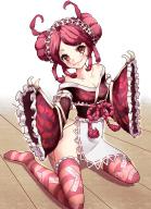 artist:kamekichi_(kamekiti) character:entoma_vasilissa_zeta copyright:overlord_(maruyama) general:1girl general:apron general:frills general:insect_girl general:japanese_clothes general:kneeling general:long_sleeves general:looking_at_viewer general:maid general:maid_apron general:maid_headdress general:no_panties general:off_shoulder general:pink_eyes general:pink_hair general:pink_legwear general:smile general:solo general:striped general:striped_legwear general:thighhighs meta:absurdres meta:highres tagme technical:grabber // 3046x4179 // 7.7MB