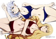 character:beta_(kage_no_jitsuryokusha_ni_naritakute!) character:rose_oriana copyright:kage_no_jitsuryokusha_ni_naritakute! copyright:megami_magazine general:2girls general:bikini general:blonde_hair general:blue_bikini general:breast_hold general:breasts general:brown_bikini general:cleavage general:elf general:glasses general:large_breasts general:long_hair general:looking_at_viewer general:lying general:mole general:mole_under_eye general:multiple_girls general:navel general:official_art general:on_back general:pointy_ears general:round_eyewear general:simple_background general:skindentation general:smile general:swimsuit general:thighs general:white_background general:white_hair meta:absurdres meta:highres meta:magazine_scan meta:scan technical:grabber // 5929x4089 // 1.9MB