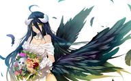 artist:bba_biao character:albedo copyright:overlord_(maruyama) general:breasts general:cleavage general:collar general:demon general:elbow_gloves general:feathers general:flowers general:gloves general:horns general:skull general:wings general:yellow_eyes tagme technical:grabber // 1742x1080 // 914.1KB