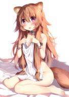 artist:ezoshika character:raphtalia copyright:tate_no_yuusha_no_nariagari general:1girl general:animal_ear_fluff general:animal_ears general:barefoot general:bed_sheet general:blush general:breast_tattoo general:breasts general:brown_hair general:collar general:collarbone general:cuffs general:full_body general:glint general:hair_between_eyes general:hair_tubes general:long_hair general:looking_at_viewer general:naked_sheet general:nude general:open_mouth general:pink_eyes general:raccoon_ears general:raccoon_girl general:raccoon_tail general:shackles general:sidelocks general:simple_background general:sitting general:small_breasts general:solo general:tail general:tattoo general:very_long_hair general:wariza meta:commentary_request meta:highres technical:grabber // 1000x1412 // 1005.0KB