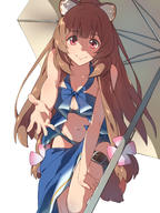 artist:chiharu_(9654784) character:raphtalia copyright:tate_no_yuusha_no_nariagari general:1girl general:animal_ear_fluff general:animal_ears general:belt general:bikini general:blue_bikini general:blunt_bangs general:breasts general:bridal_garter general:brown_hair general:cloud general:collarbone general:long_hair general:looking_at_viewer general:medium_breasts general:navel general:parasol general:raccoon_ears general:raccoon_girl general:raccoon_tail general:red_eyes general:simple_background general:smile general:solo general:swimsuit general:tail general:umbrella general:white_background meta:commentary_request meta:highres technical:grabber // 1200x1600 // 329.1KB