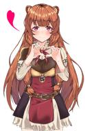 artist:park350034 character:raphtalia copyright:tate_no_yuusha_no_nariagari general:1girl general:animal_ears general:belt general:blush general:brown_hair general:hands_up general:heart general:heart_hands general:long_hair general:looking_at_viewer general:pink_eyes general:raccoon_ears general:raccoon_girl general:red_ribbon general:ribbon general:simple_background general:smile general:solo general:standing general:very_long_hair general:white_background meta:commentary_request meta:highres meta:korean_commentary technical:grabber // 1181x1834 // 833.9KB