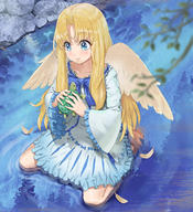 artist:switchel character:firo_(tate_no_yuusha_no_nariagari) copyright:tate_no_yuusha_no_nariagari general:1girl general:animal general:barefoot general:bird_wings general:blonde_hair general:blue_dress general:blue_eyes general:blurry general:blurry_foreground general:closed_mouth general:collarbone general:dress general:feathered_wings general:feathers general:frilled_sleeves general:frills general:from_above general:from_below general:full_body general:hair_between_eyes general:hair_intakes general:holding general:holding_animal general:long_hair general:long_sleeves general:short_dress general:sitting general:smile general:soles general:solo general:turtle general:very_long_hair general:wariza general:water general:white_dress general:white_wings general:wings meta:bad_id meta:bad_pixiv_id technical:grabber // 1000x1096 // 899.3KB