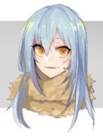 artist:sakusan_yousoeki character:rimuru_tempest copyright:tensei_shitara_slime_datta_ken general:1other general:androgynous general:blue_hair general:fur_scarf general:hair_between_eyes general:long_hair general:looking_at_viewer general:open_mouth general:scarf general:simple_background general:smile general:solo general:yellow_eyes technical:grabber // 914x1198 // 658.5KB