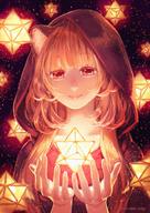 artist:minami_seira character:raphtalia copyright:tate_no_yuusha_no_nariagari general:1girl general:animal_ear_fluff general:animal_ears general:brown_eyes general:brown_hair general:cloak general:cupping_hands general:hood general:hood_up general:hooded_cloak general:long_hair general:own_hands_together general:raccoon_ears general:raccoon_girl general:smile general:solo general:stellated_octahedron meta:highres technical:grabber // 1200x1697 // 843.4KB