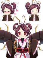 artist:ikazu401 character:entoma_vasilissa_zeta copyright:overlord_(maruyama) general:&gt;_&lt; general:1girl general:antennae general:apron general:blank_eyes general:blush general:bow general:double_bun general:english_ general:fangs general:female general:flying_sweatdrops general:heart general:insect_girl general:kimono general:maid general:maid_apron general:maid_headdress general:pink_bow general:purple_hair general:red_ribbon general:ribbon general:short_hair general:smile general:wafuku general:waist_apron general:white_apron genre:monster_girl medium:high_resolution medium:multiple_views medium:simple_background medium:white_background tagme technical:grabber // 1024x1366 // 168.8KB