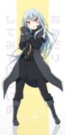 artist:mikoto_kei character:rimuru_tempest copyright:tensei_shitara_slime_datta_ken general:1other general::o general:androgynous general:black_coat general:black_footwear general:black_pants general:blue_hair general:boots general:coat general:floating_hair general:full_body general:hair_between_eyes general:long_hair general:long_sleeves general:looking_at_viewer general:pants general:red_eyes general:solo general:standing general:very_long_hair meta:commentary_request meta:highres technical:grabber // 1100x2300 // 932.9KB