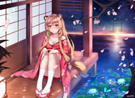 artist:dahe_zhuang_(yishi_fanhua) character:raphtalia copyright:tate_no_yuusha_no_nariagari general:1girl general:animal_ears general:breasts general:brown_hair general:cherry_blossoms general:closed_mouth general:flower general:hair_flower general:hair_ornament general:japanese_clothes general:large_breasts general:lily_pad general:long_hair general:looking_at_viewer general:raccoon_ears general:raccoon_girl general:raccoon_tail general:sandals general:sitting general:smile general:solo general:tail general:water meta:absurdres meta:highres technical:grabber // 4843x3543 // 4.1MB