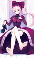 artist:rezodwel character:shalltear_bloodfallen copyright:overlord_(maruyama) general:1girl general:bow general:closed_mouth general:dress general:fang general:feet general:frilled_dress general:frills general:gothic_lolita general:lolita_fashion general:long_hair general:looking_at_viewer general:ponytail general:red_eyes general:smile general:soles general:solo general:twitter_username general:vampire general:very_long_hair tagme technical:grabber // 3392x5661 // 10.9MB