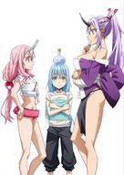 character:rimuru_tempest character:shion_(tensei_shitara_slime_datta_ken) character:shuna_(tensei_shitara_slime_datta_ken) copyright:tensei_shitara_slime_datta_ken general:1other general:2girls general:androgynous general:blue_hair general:fundoshi general:high_ponytail general:horns general:japanese_clothes general:long_hair general:low_ponytail general:multiple_girls general:official_art general:oni_horns general:pink_eyes general:pink_hair general:ponytail general:purple_eyes general:purple_hair general:single_horn general:smile general:vial meta:absurdres meta:bad_link meta:highres meta:scan technical:grabber // 2122x3000 // 2.4MB