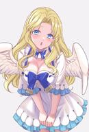 artist:kasakasako character:filo_(tate_no_yuusha_no_nariagari) copyright:tate_no_yuusha_no_nariagari general:1girl general:aged_up general:between_legs general:blonde_hair general:blue_bow general:blue_eyes general:blush general:bow general:breasts general:cleavage general:clenched_hands general:coat general:dress general:frilled_dress general:frills general:grey_background general:hand_between_legs general:large_breasts general:large_pectorals general:leaning_forward general:long_hair general:looking_at_viewer general:open_mouth general:parted_bangs general:pectorals general:short_dress general:solo general:white_coat general:white_dress general:white_wings general:wings meta:highres technical:grabber // 1378x2039 // 280.8KB