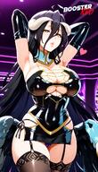 artist:boosterred99 character:albedo copyright:overlord_(maruyama) general:1girls general:adjusting_panties general:arms_above_head general:bare_shoulder general:black_hair general:bodycon general:bridal_gauntlets general:cameltoe general:cleavage general:clothing_cutout general:covered_navel general:covered_nipples general:cutout general:dress general:female general:female_only general:holding_breast general:horn general:horns general:large_breasts general:latex_panties general:leaning_forward general:long_hair general:ring general:seductive_smile general:shiny_clothes general:side-tie_panties general:side_locks general:sideboob general:skirt general:solo general:stockings general:underboob general:wavy_hair general:white_hair general:yellow_eyes meta:ai_generated meta:post-timeskip technical:grabber // 736x1280 // 1019.3KB