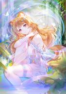 artist:irisrey character:raphtalia copyright:tate_no_yuusha_no_nariagari general:animal_ears general:dress general:garter general:see_through general:tail general:wet technical:grabber // 2480x3508 // 3.8MB