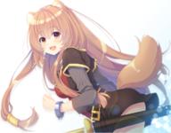 artist:mizukoshi_mayu character:raphtalia copyright:tate_no_yuusha_no_nariagari general:1girl general::d general:animal_ear_fluff general:animal_ears general:blush general:breasts general:brown_hair general:brown_jacket general:brown_skirt general:cuffs general:grey_sweater general:hair_between_eyes general:hair_ornament general:jacket general:layered_sleeves general:light_brown_hair general:long_hair general:long_sleeves general:looking_at_viewer general:looking_to_the_side general:medium_breasts general:open_mouth general:raccoon_ears general:raccoon_girl general:raccoon_tail general:red_eyes general:ribbed_sweater general:sheath general:sheathed general:short_over_long_sleeves general:short_sleeves general:skirt general:smile general:solo general:sweater general:sword general:tail general:very_long_hair general:weapon general:white_background meta:commentary_request technical:grabber // 1200x935 // 866.9KB