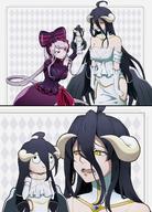 artist:iqwe character:albedo character:shalltear_bloodfallen general:chibi // 1681x2337 // 1.3MB