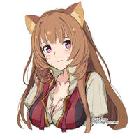 artist:kimura_shigetaka character:raphtalia copyright:tate_no_yuusha_no_nariagari general:1girl general:animal_ears general:blunt_bangs general:blush general:breast_tattoo general:breasts general:brown_hair general:cleavage general:closed_mouth general:collarbone general:collared_shirt general:cropped_torso general:grey_shirt general:heart general:heart-shaped_pupils general:long_hair general:looking_at_viewer general:medium_breasts general:pink_eyes general:raccoon_ears general:raccoon_girl general:red_vest general:shirt general:simple_background general:smile general:solo general:symbol-shaped_pupils general:tareme general:tattoo general:upper_body general:vest general:watermark general:web_address general:white_background meta:commentary meta:highres technical:grabber // 1200x1200 // 328.5KB