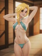 artist:godlem character:enri_emmot copyright:overlord_(maruyama) general:1girls general:armpits general:arms_behind_head general:arms_up general:bare_shoulders general:bikini general:blonde_hair general:braided_hair general:brown_eyes general:nipple_bulge general:sling_bikini general:smiling_at_viewer technical:grabber // 2262x3000 // 6.2MB