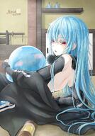 artist:friedric88 character:ciel_(tensei_shitara_slime_datta_ken) character:rimuru_tempest character:rimuru_tempest_(slime) copyright:tensei_shitara_slime_datta_ken general:2others general:androgynous general:backless_outfit general:black_pants general:black_sleeves general:blue_hair general:detached_sleeves general:hair_between_eyes general:indoors general:long_hair general:long_sleeves general:multiple_others general:open_mouth general:pants general:red_eyes general:slime_(creature) general:very_long_hair meta:highres technical:grabber // 840x1200 // 628.3KB