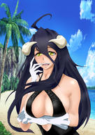 character:albedo copyright:overlord_(maruyama) general:1girls general:beach general:big_breasts general:cleavage general:daisukehan0419 general:skimpy_bikini general:succubus meta:tagme technical:grabber // 2480x3507 // 673.0KB