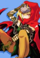 character:evileye copyright:overlord_(maruyama) general:1girl general:bare_shoulders general:blonde_hair general:blue_background general:blush general:cape general:chains general:collar general:detached_sleeves general:hair_between_eyes general:hood general:lock general:long_sleeves general:mask general:red_eyes general:shadow general:simple_background general:skirt general:solo metadata:artist_request tagme technical:grabber // 618x873 // 326.3KB