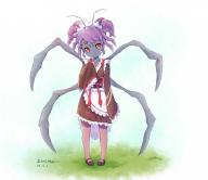 character:entoma_vasilissa_zeta copyright:overlord_(maruyama) general:1girl general:antennae general:apron general:double_bun general:dress general:extra_eyes general:extra_legs general:fangs general:female general:frilled_dress general:frilled_sleeves general:frills general:full_body general:insect_girl general:long_sleeves general:looking_at_viewer general:m-u-o general:maid general:maid_headdress general:mary_janes general:pantyhose general:purple_hair general:red_eyes general:shibanme_tekikumo general:shoes general:short_hair general:sleeves_past_wrists general:solo general:wa_maid general:wide_sleeves genre:monster_girl medium:artist_name tagme technical:grabber // 1090x944 // 786.2KB