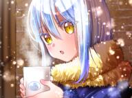 artist:bouquetforangel character:rimuru_tempest character:rimuru_tempest_(slime) copyright:tensei_shitara_slime_datta_ken general:1other general:androgynous general:blue_coat general:blue_hair general:coat general:cup general:fur-trimmed_coat general:fur_trim general:hair_between_eyes general:holding general:holding_cup general:open_mouth general:outdoors general:portrait general:short_hair general:snowing general:solo general:yellow_eyes meta:bad_id meta:bad_pixiv_id meta:highres technical:grabber // 2428x1800 // 3.9MB